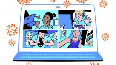 illustration of teens during the pandemic