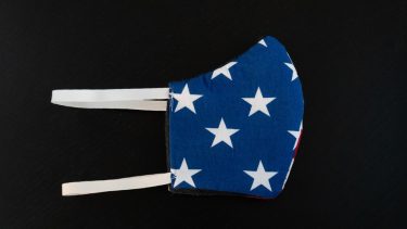 blue mask with white stars