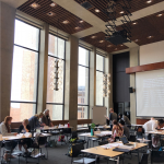 Students study in the East Asia Resource Center in the Jackson School of International Studies.