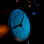 an alarm clock at night