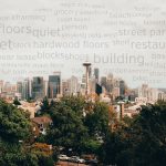words in the sky of a seattle neighborhood