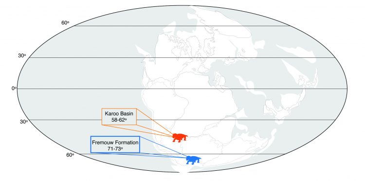 A map of Earth's surface during the Early Triassic, some 250 million years ago