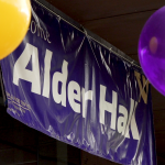 a banner for alder hall