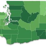 map of washington showing change in county self sufficiency wage from 2017 to 2020