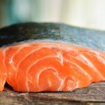 pink piece of salmon