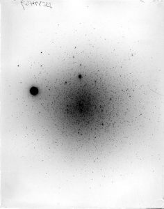 Image of an astro-photographic plate from 1945, showing a field of stars.