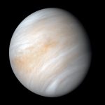 An image of the planet Venus, showing its thick atmosphere.