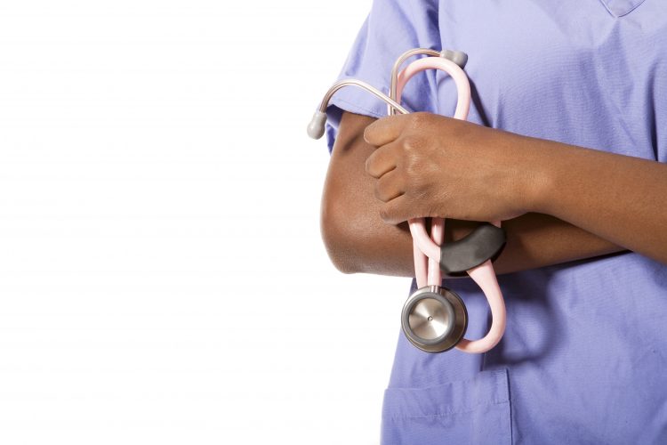 nurse holding stethoscope