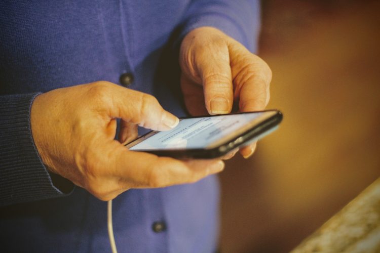 Person holding phone