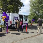 People around medical van