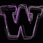 Purple and white lines that are tracing the shape of the UW W.