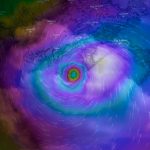 A graphic showing Hurricane Ida superimposed on top of a map