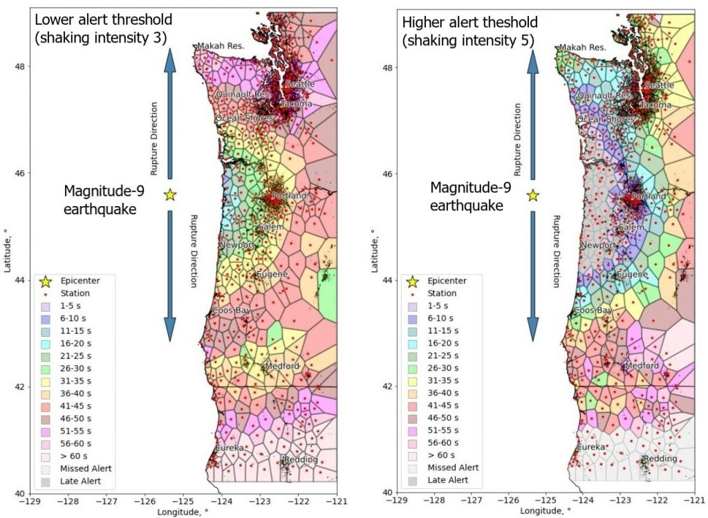 maps of Pacific Northwest with colored hexagons