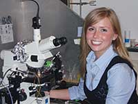 2008-09 Scholar, Lauren Hanson Lauren Hanson in lab