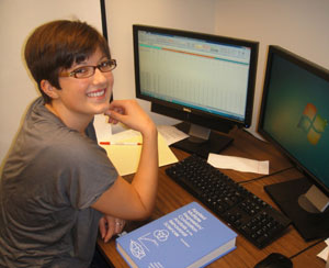 2010-11 Scholar, Rebecca Emery Rebecca Emery with computer