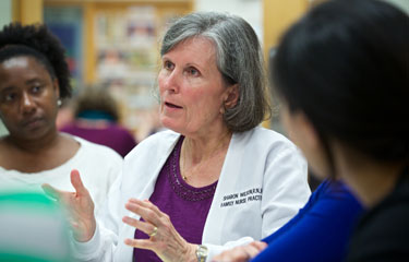 Professor lecturing to students