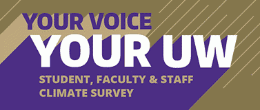 Your Voice, your UW block letters