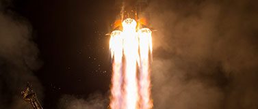 A rocket taking off