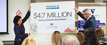 Premera Blue Cross announces a multimillion dollar grant for rural nursing to the UW School of Nursing in 2020.