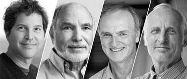 Pictured left to right: David Baker, a professor in the UW School of Medicine and director of the Institute for Protein Design, won the prize for life sciences, while a team of UW physics professors, including Eric Adelberger, Jens Gundlach and Blayne Heckel, earned the prize for fundamental physics.University of Washington