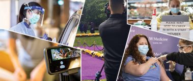 A collage of photos from the UW response to COVID-19