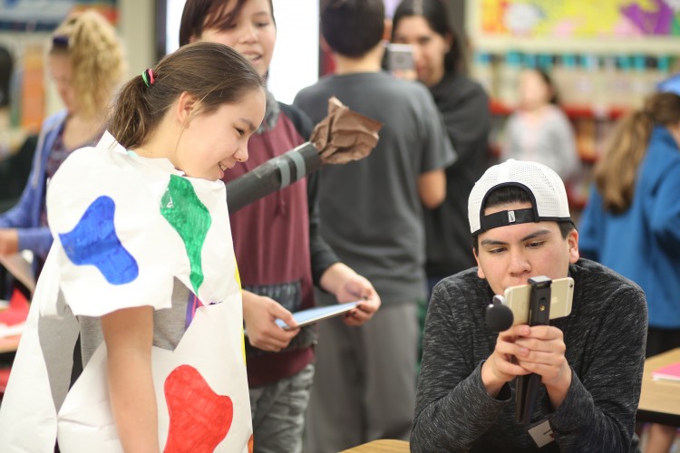 Auston Jimmicum, a UW freshman who led the art group, is from Neah Bay and went through the program when he was in elementary school. “I remember when I was in the fifth grade, it was the first time I had ever talked to college students,” he says. “That’s what this program is supposed to be doing: opening the students’ eyes, putting it in their heads that they have their whole lives to look forward to, and exposing them to this other world. This week, two of the kids in my group have already said they want to go to the UW.”