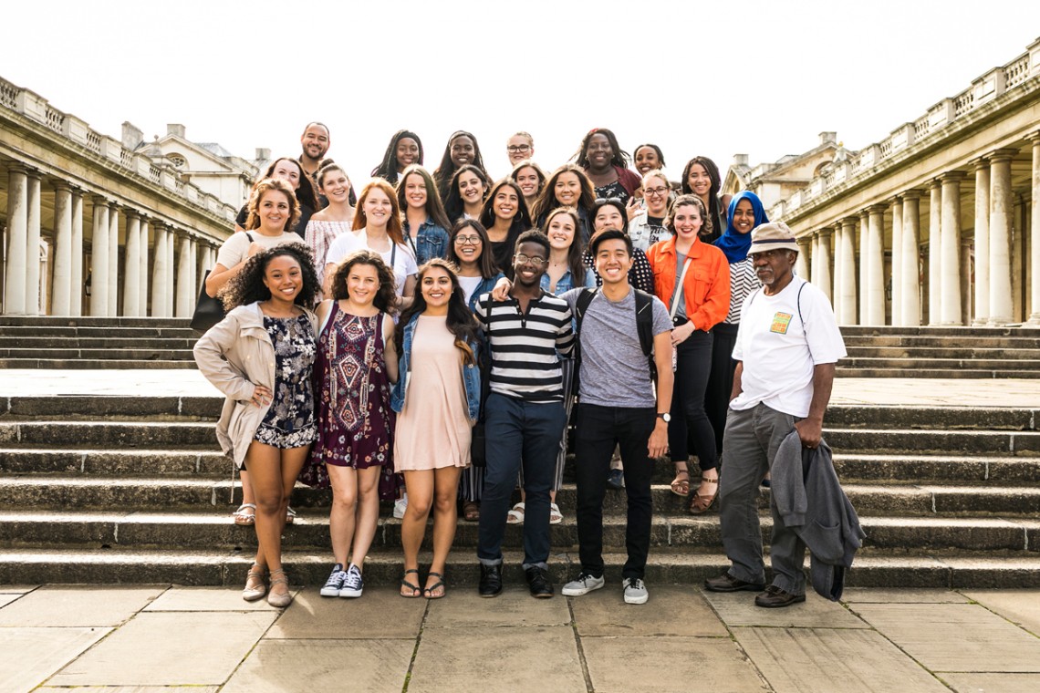 Marquis Wright (front row, center) and Tory Brundage (back row, left) with the Dark Empire group in London