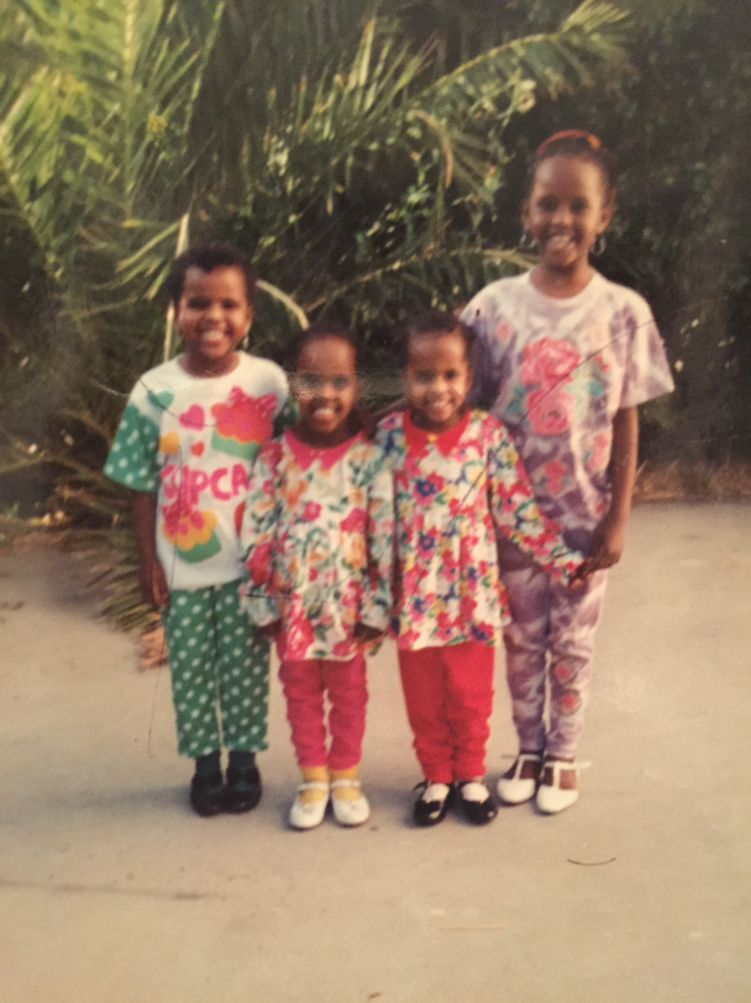Ayan Hassan and her sisters, as children