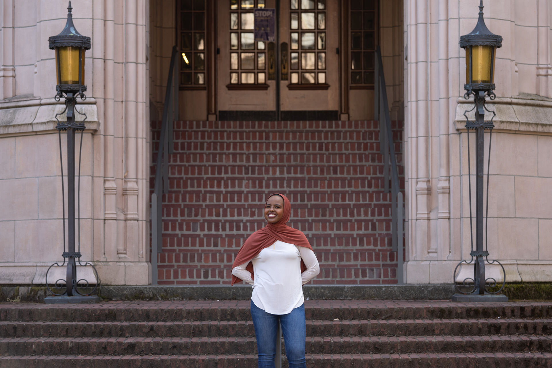 Ayan Hassan on campus