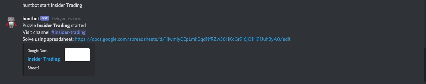 image of bot creating channel & sheet