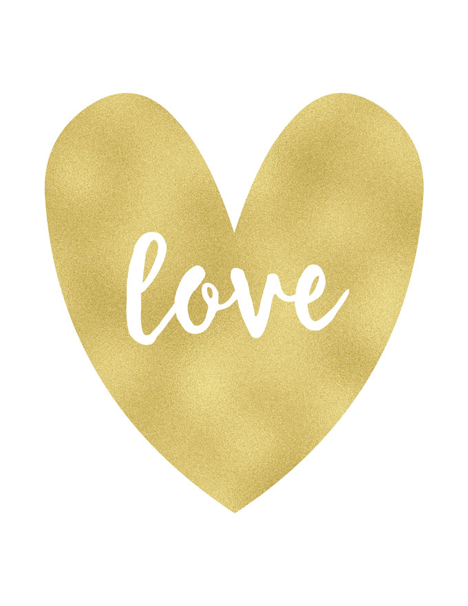 Free Gold Foil Textured Valentine's Day Printables