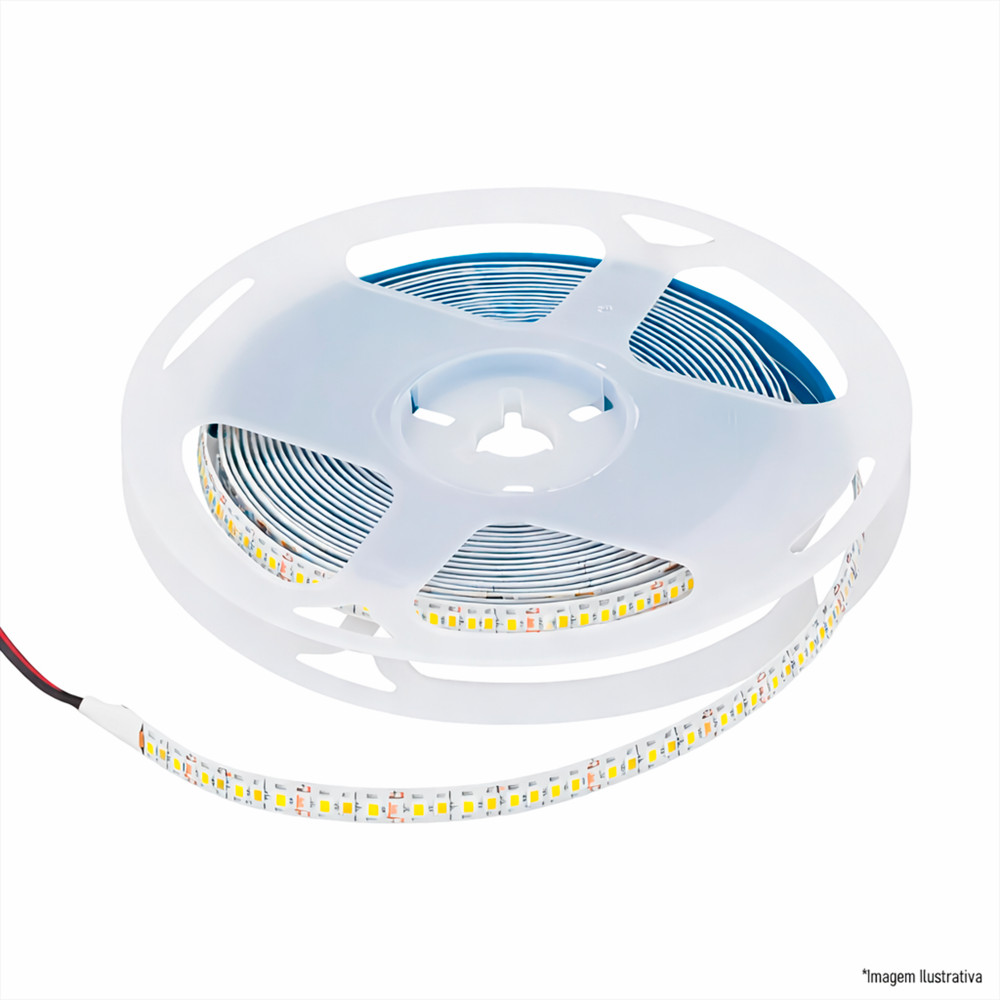 Fita 128 Leds IP20 10mm 2700k<br>24v 23w 2300Lu R 5m