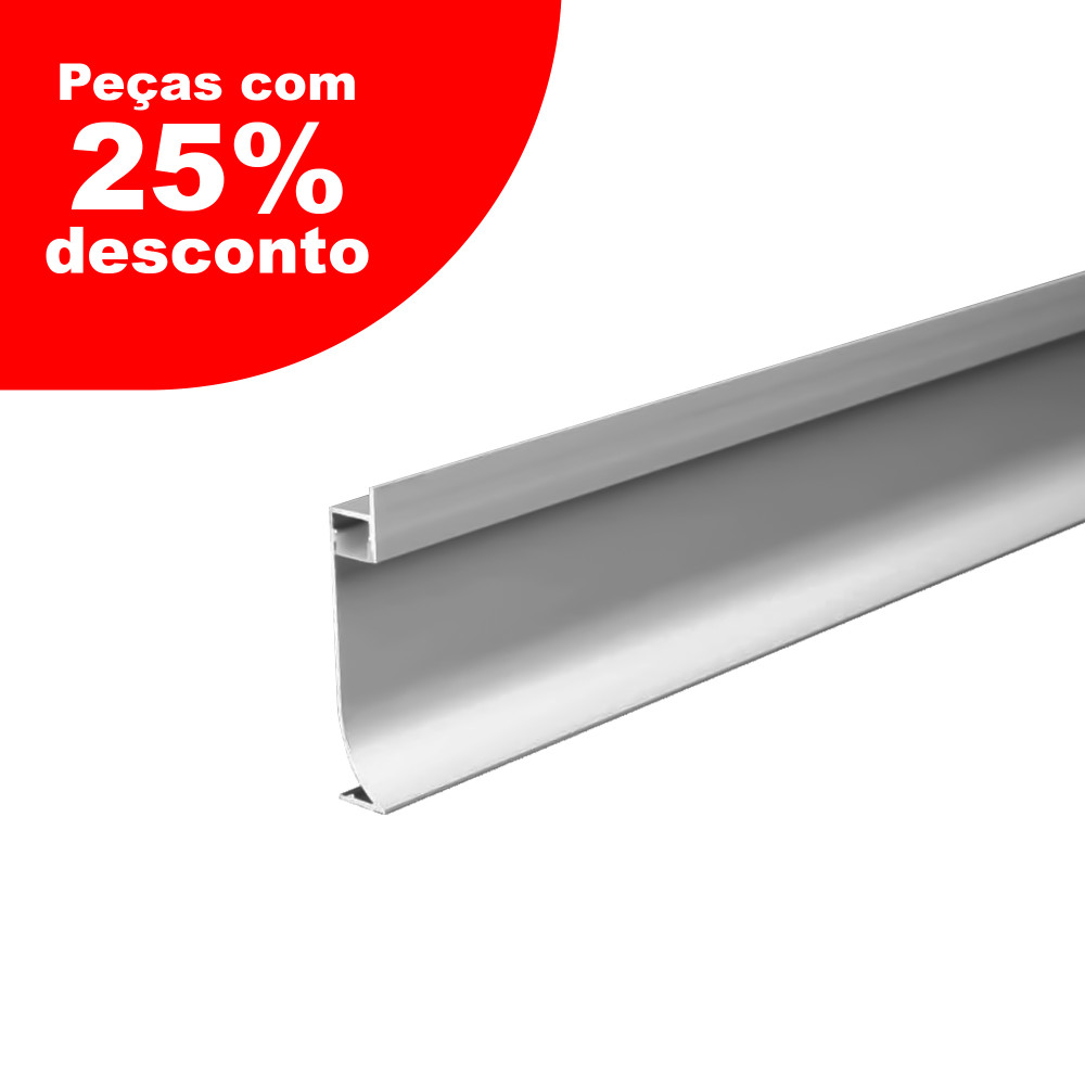 Perfil AL 7214 Rodapé Branco 6 M