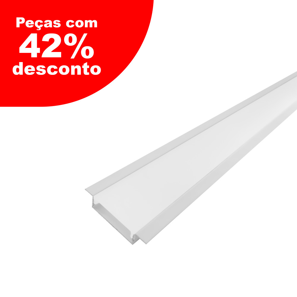 Perfil AL 4110 Embutir Branco 2 M