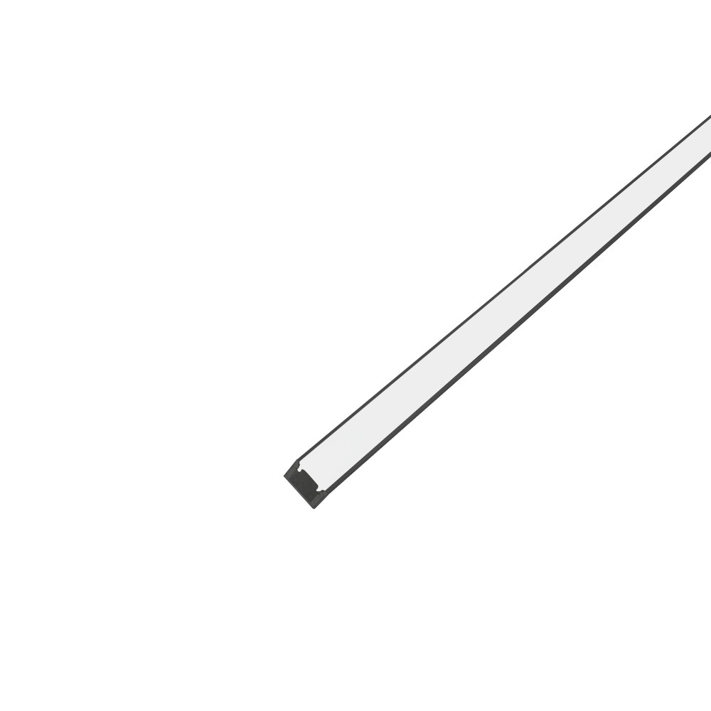 Perfil AL 0809 Sobrepor Preto 3 M