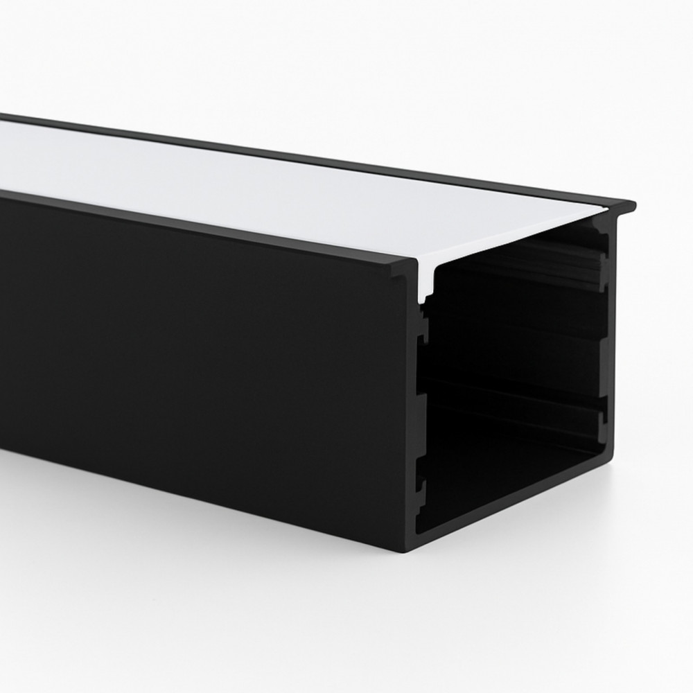 Perfil AL 6035 Embutir Preto 2 m