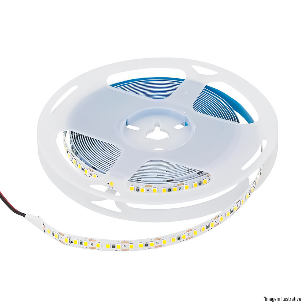 Fita 60 Leds IP20 8mm 4000k<br>24v 9w 800Lu R 5m