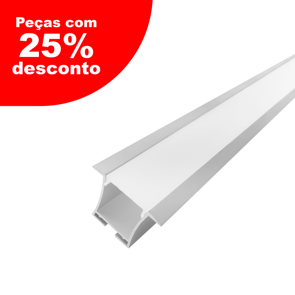 Perfil AL 3628 Embutir Branco 6 M