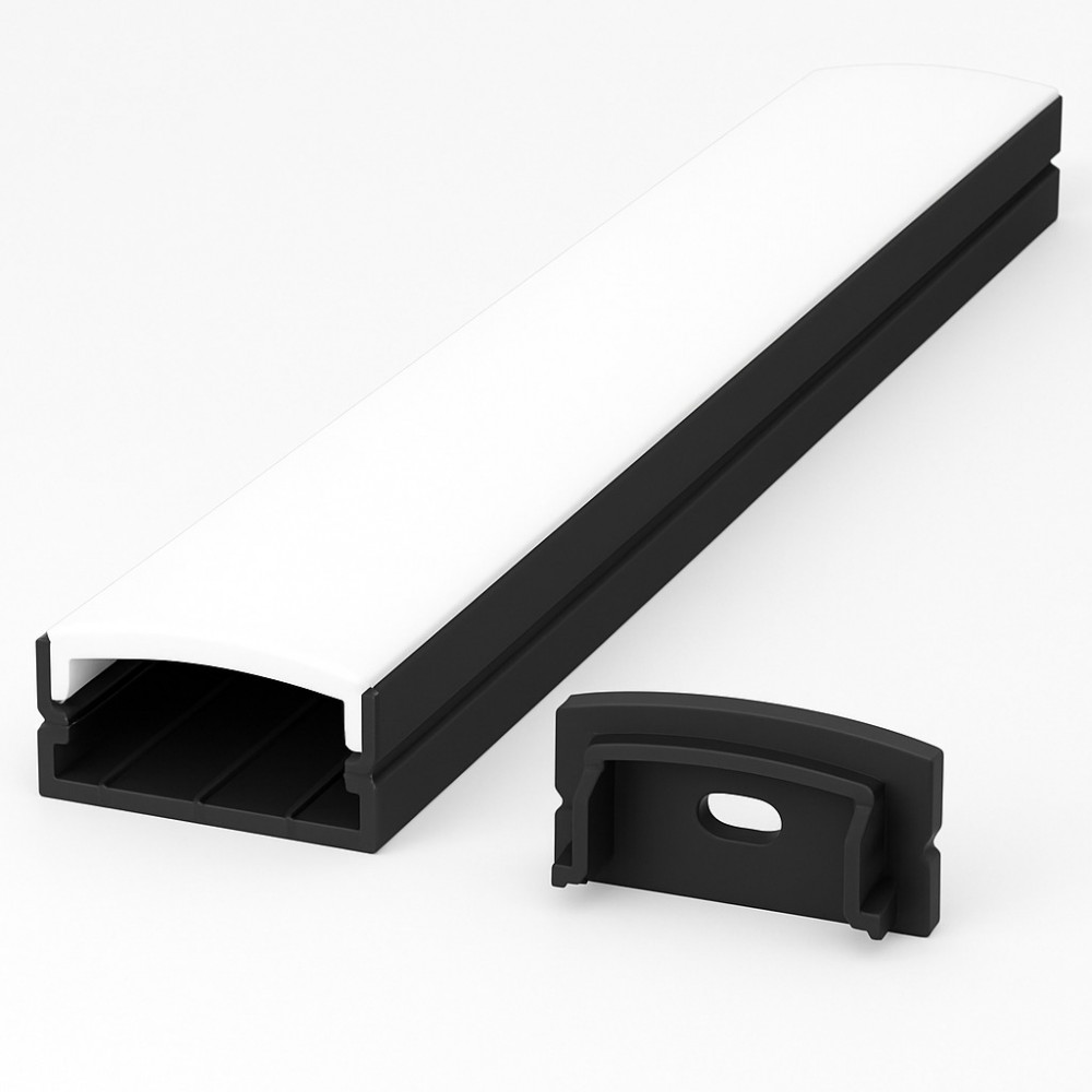 Perfil AL 1707 Sobrepor Preto 3 m