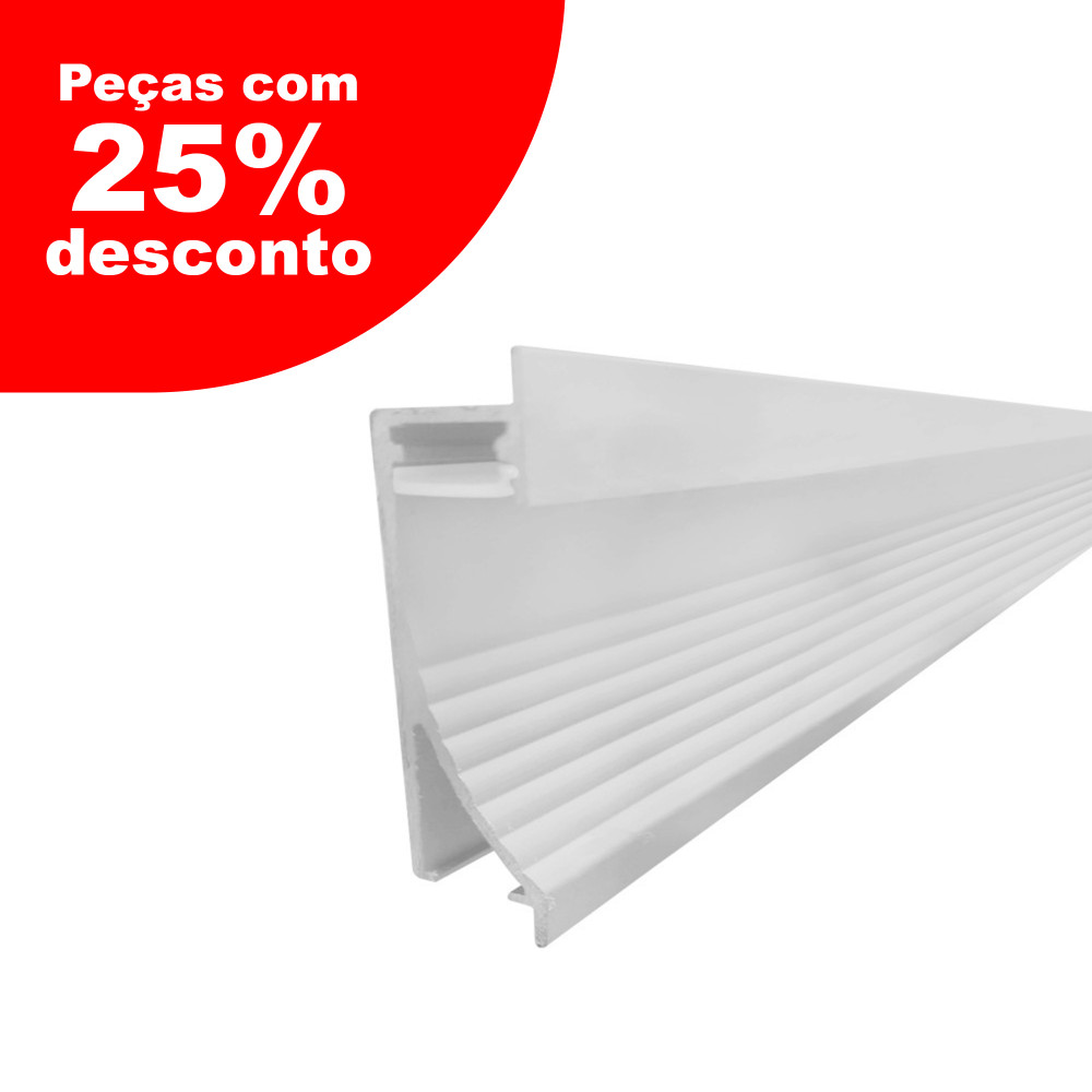 Perfil AL 7016 Rodapé Branco 2 M