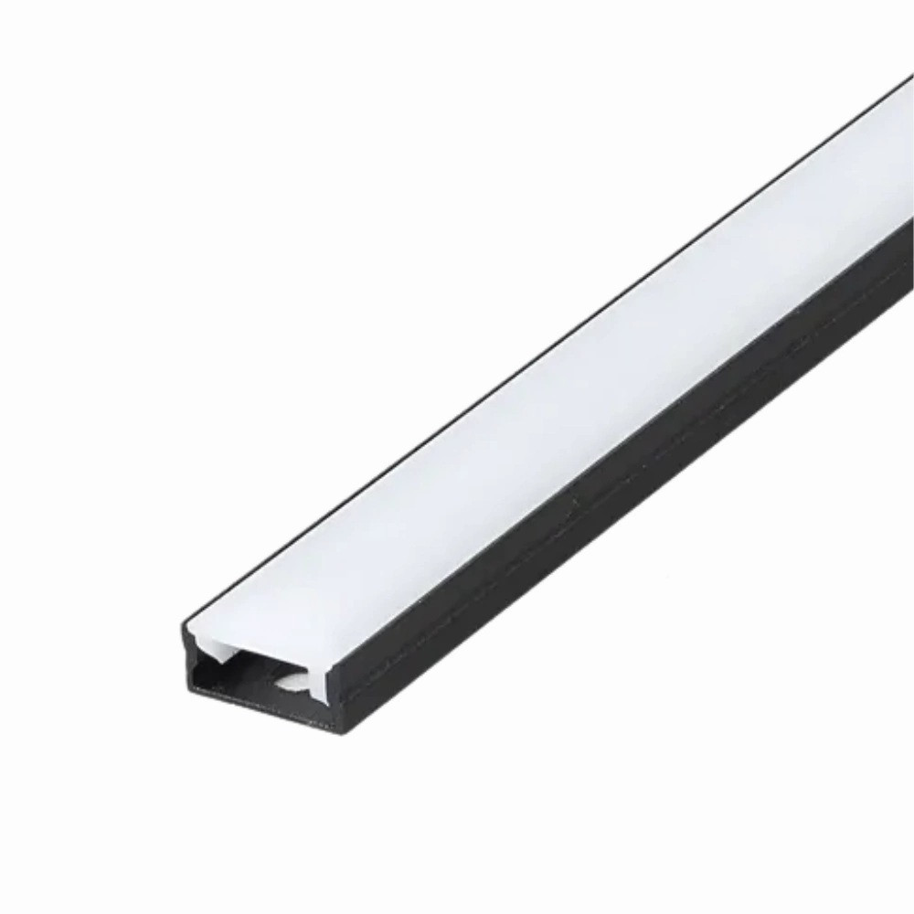 Perfil AL 1707 Sobrepor Preto 6 m