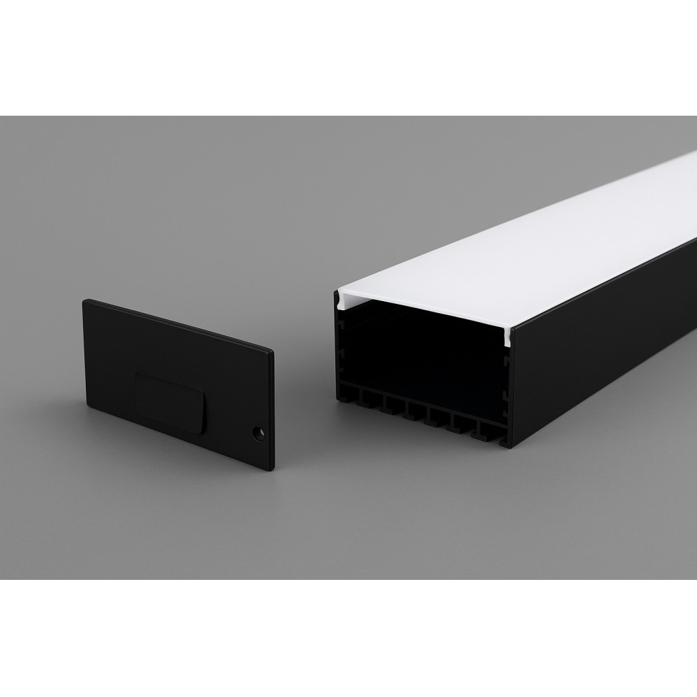 Perfil AL 12035 Embutir Preto 6 m