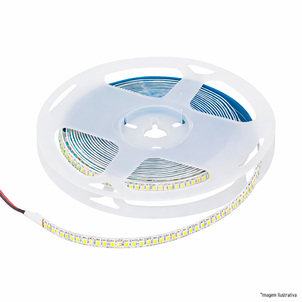 Fita 240 Leds IP20 11mm 6500k<br>127v 13w 1300Lu R 1m.