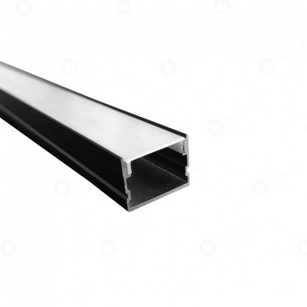 Perfil AL 3015 Sobrepor Preto – 3 m