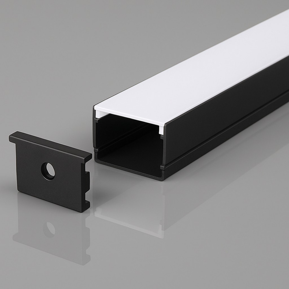 Perfil AL 4020 Sobrepor Preto 3 m