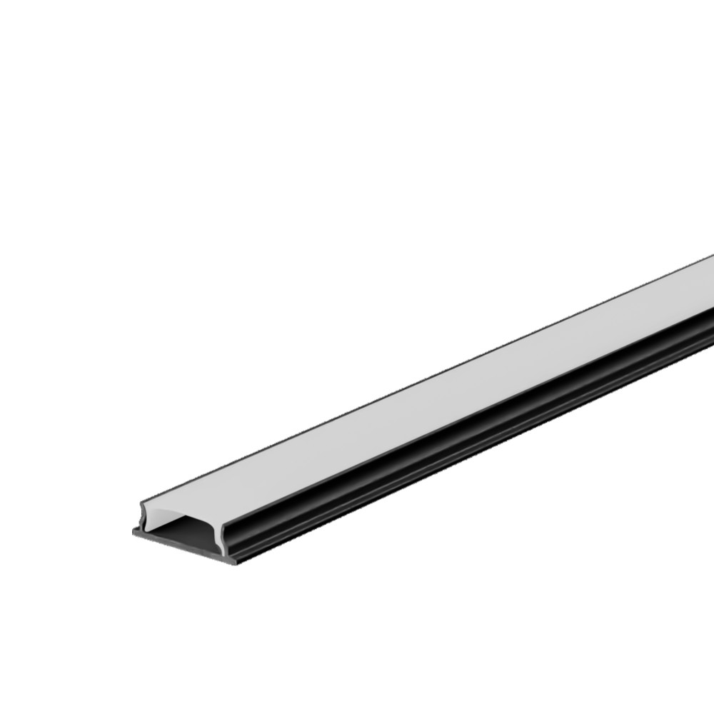 Perfil AL 1806 Sobrepor Flexível Preto 6 M