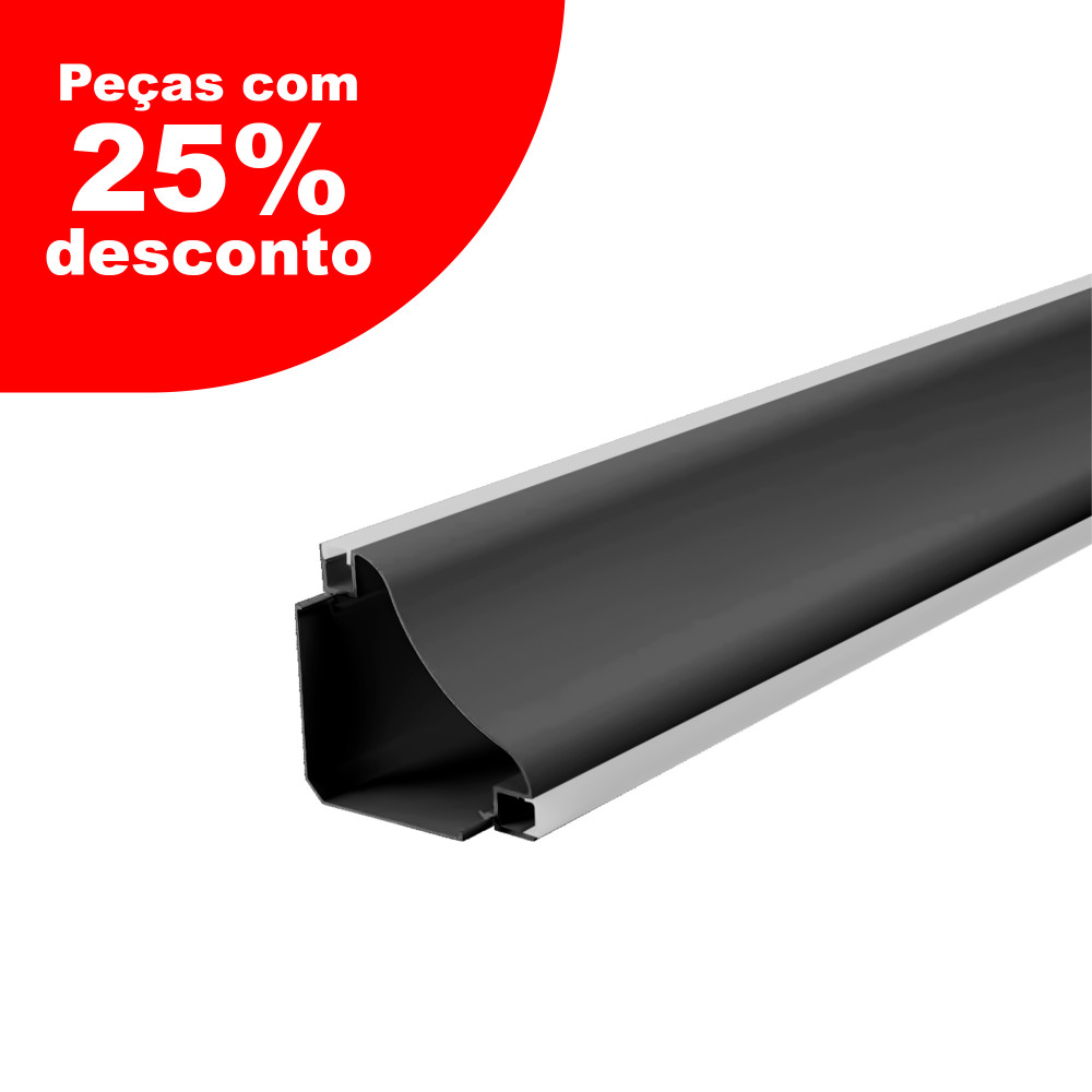 Perfil AL 7069 Sanca Preto 6 M