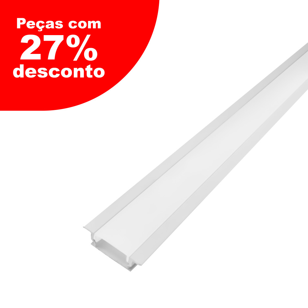 Perfil AL 2407 Embutir Branco 3 M