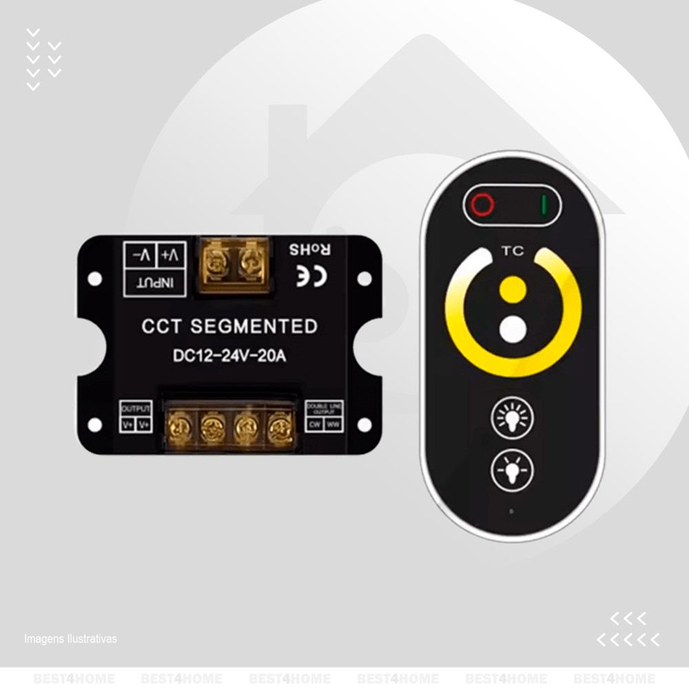 Controladora/Dimerizador 3 cores WW+W c/ Controle