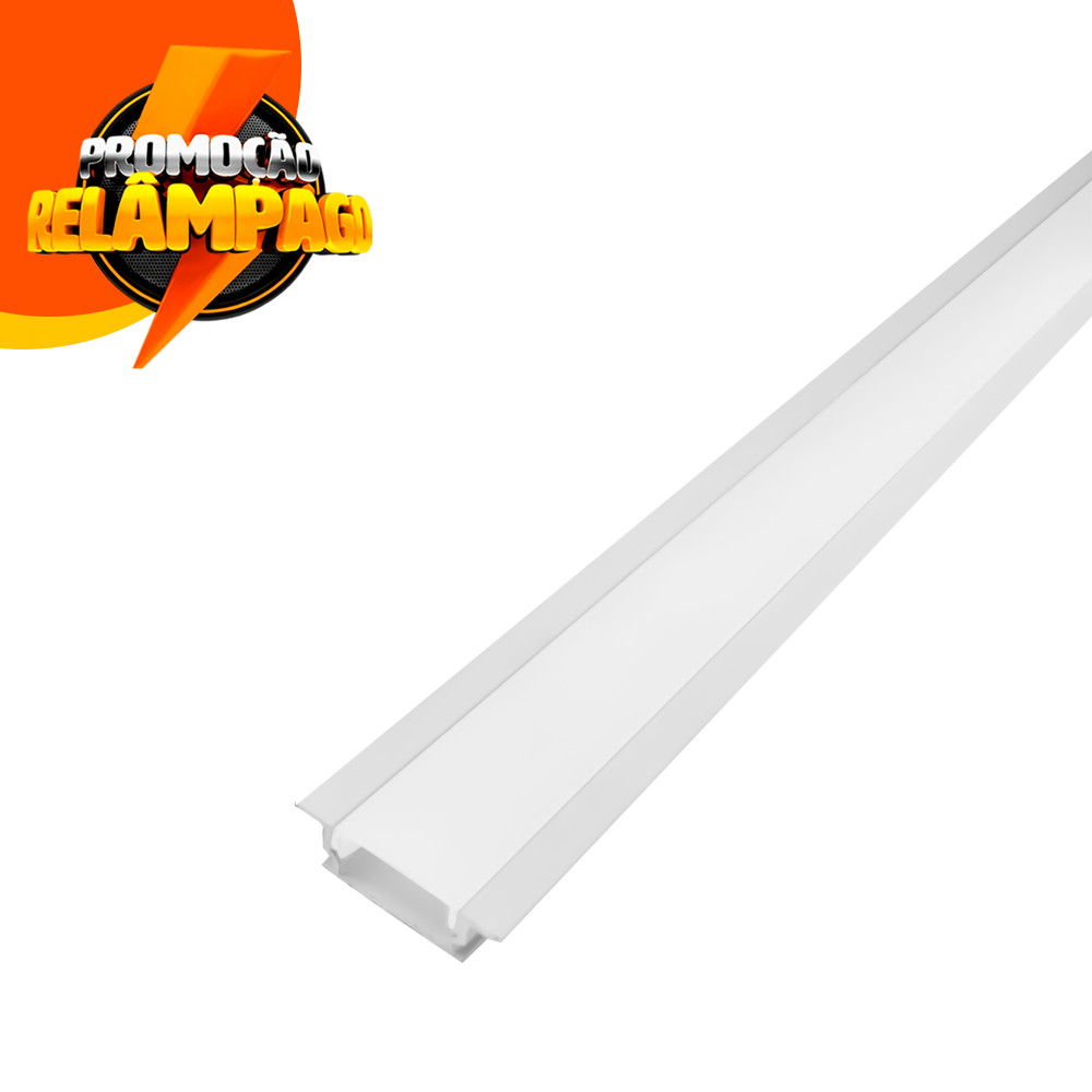 Perfil AL 2407 Embutir Branco 2 m (Sw)